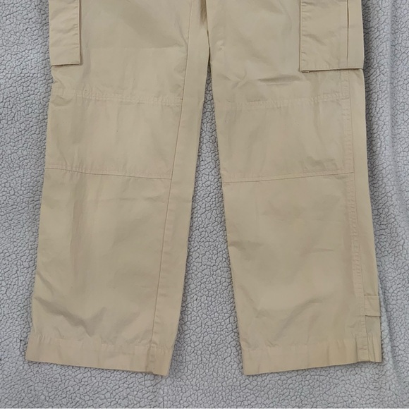 Lauren Ralph Lauren Women's 8 Cargo Pants Cream 100% Cotton Adjustable Wide Leg - Picture 3 of 14